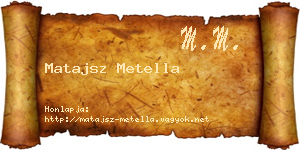 Matajsz Metella névjegykártya